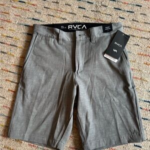 RVCA Boys Grey Flat Front Hybrid Shorts / Swim Trunks